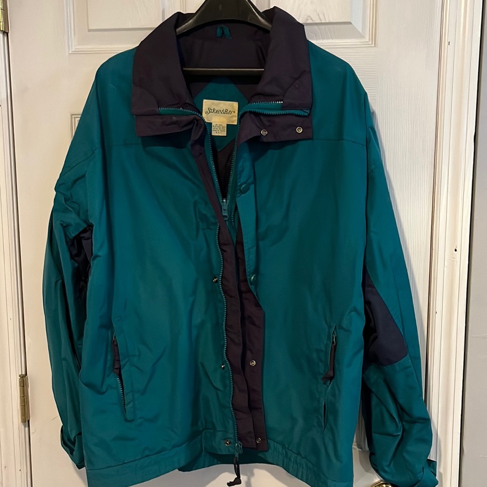 St. John’s Bay green/navy windbreaker jacket